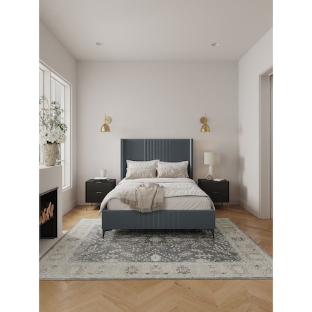 Manhattan Comfort Promenade Full- Size Bed in Grey BD010-FL-GY